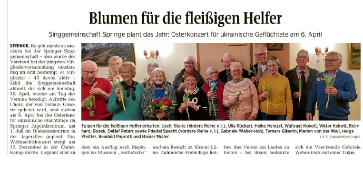 Blumen für die fleißigen Helfer