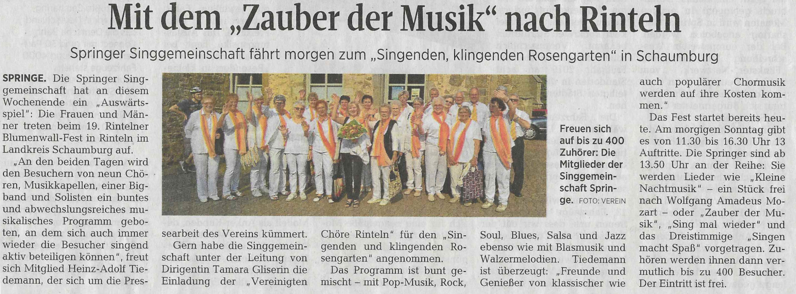 Mit dem "Zauber der Musik" nach Rinteln