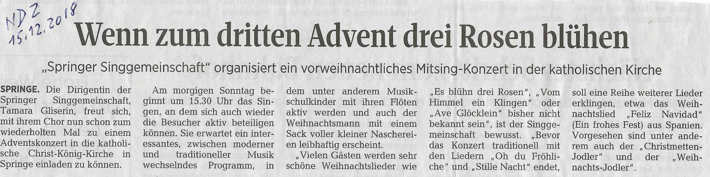 Wenn zum dritten Advent drei Rosen blühen